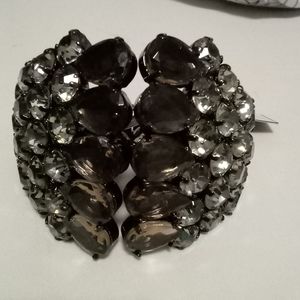 BCBGMAXAZRIA Rhinestone Stone Cuff Bracelet.black diamond color
